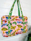Pink Butterfly Quilted Duffle Weekender Bag
