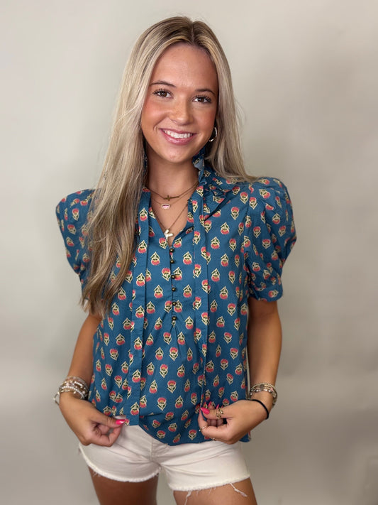 Bluebell Bow Blouse