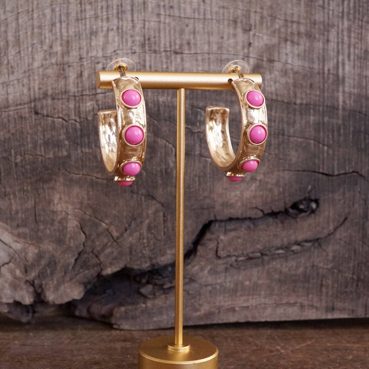 Pink Bubble Hoop Earrings