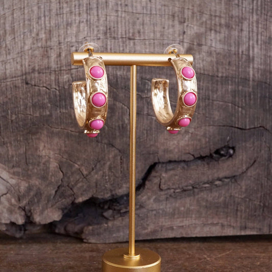 Pink Bubble Hoop Earrings