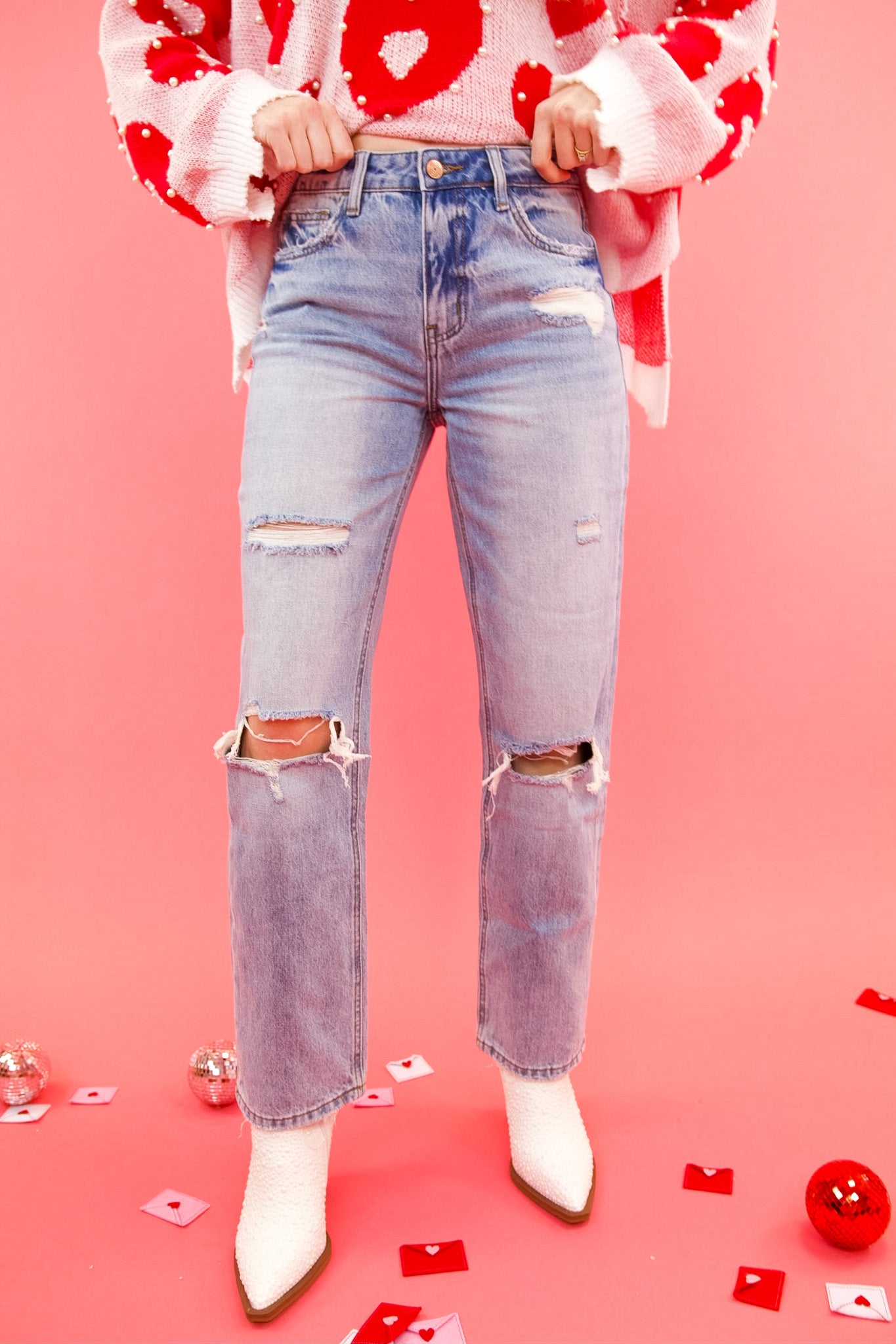 High Rise Straight Jeans