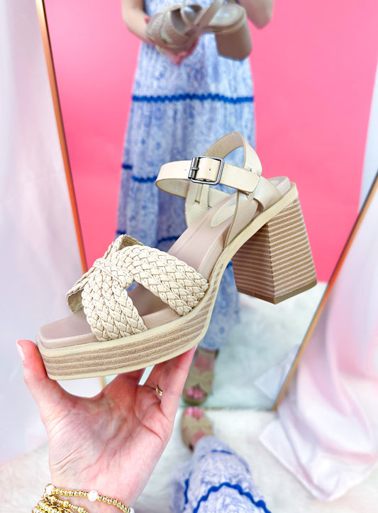 Taupe Woven Strappy Heel