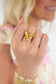 18K Gold Heart Adjustable Ring