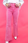 Pink Washed Flare Jeans