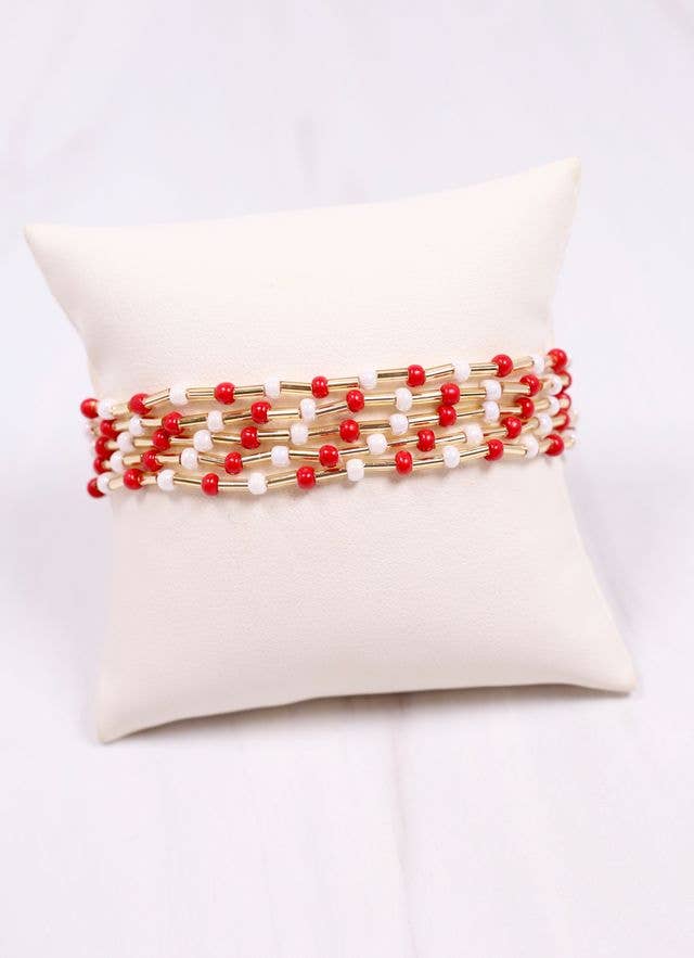 Hardy Bracelet Set RED WHITE: Default