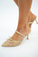 Gold Lace Detail Elegant Heel