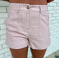 Front Button & Zip High Waist Pocket Detail Shorts