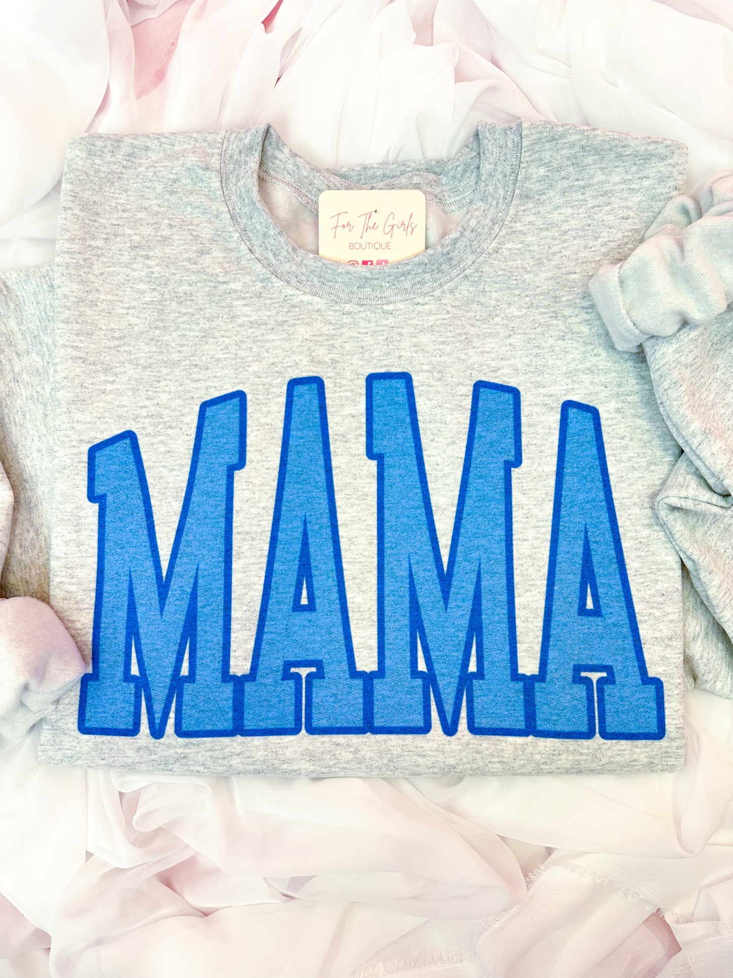 Varsity Mama Pullover- Blue