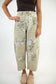 Multi Print Vintage Wash Barrel Jeans