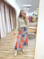 Orange Patchwork Printed Skirt