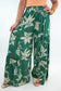 Lace Detail Tropical Wide Leg Pants