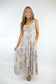 Blue Lace Trim Tiered Maxi Dress