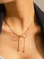 Wildrose 18K Non-Tarnish Bow Chain Necklace