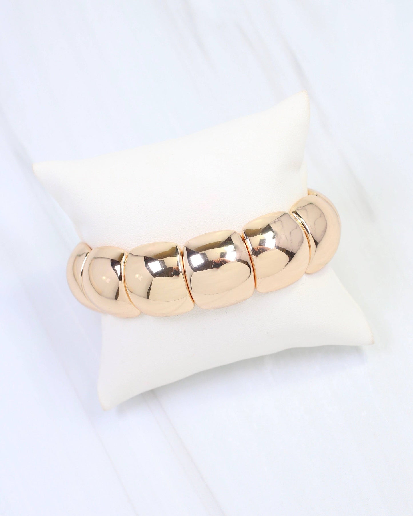 Charis Rounded Stretch Bracelet Gold