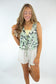 Floral Sage Tie Detail Top