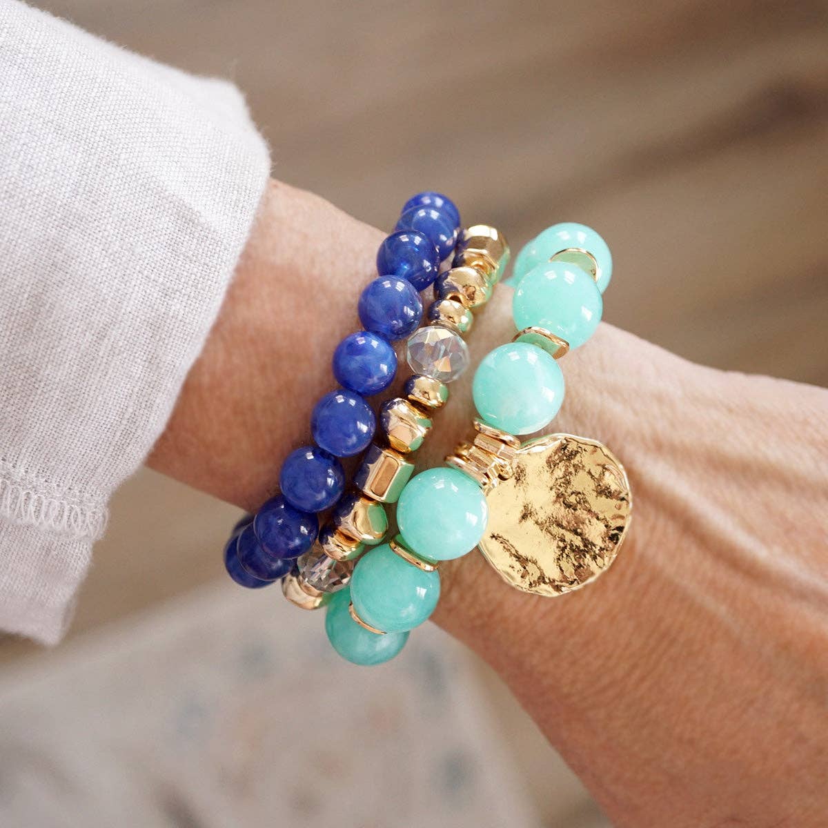 Sorbet Stack Set of 3 Stretchy Beaded Summer Bracelets