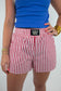 Red Striped Lulu Mac Shorts