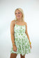 Olive Floral Tiered Mini Dress
