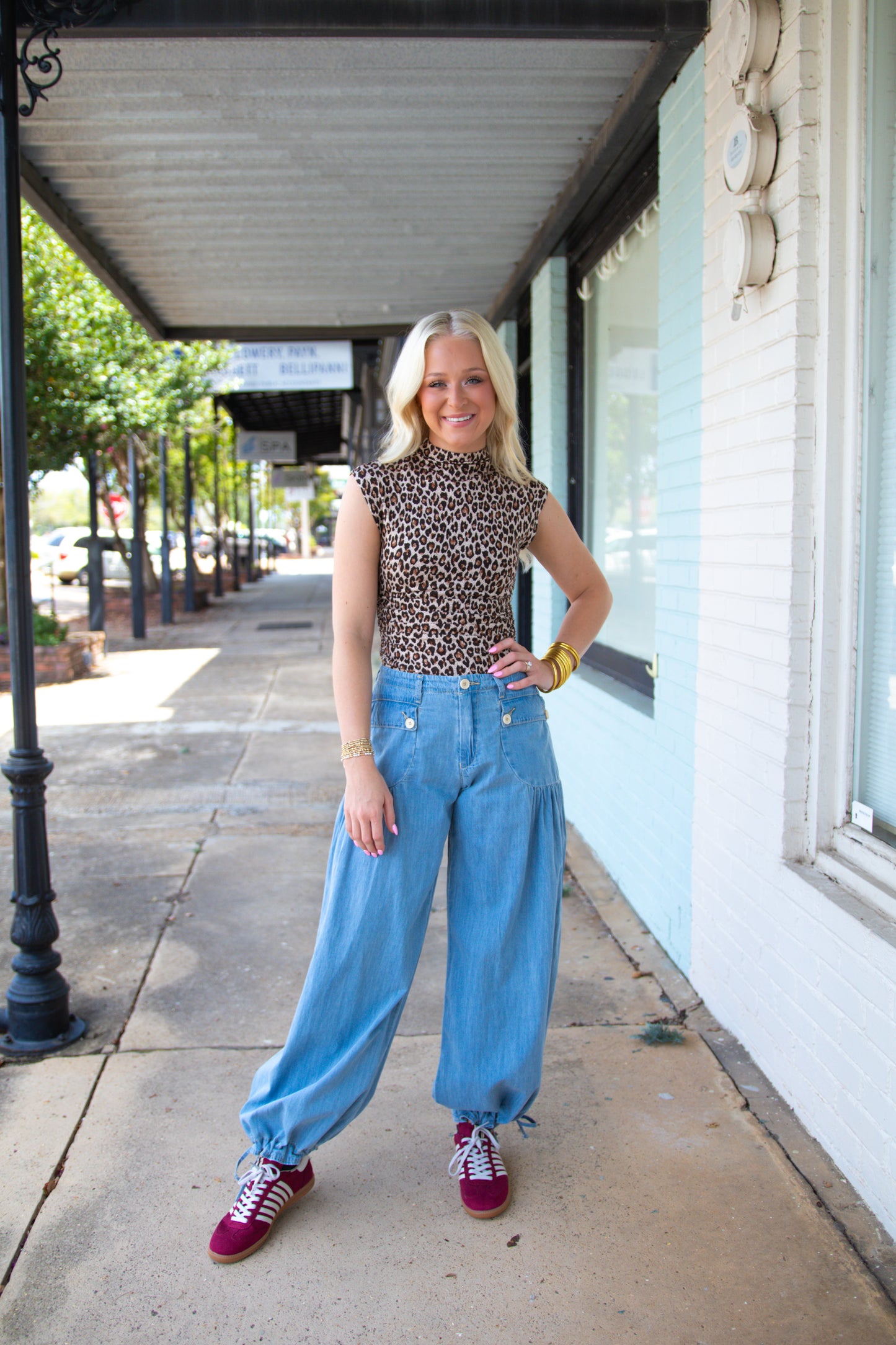 Leopard Print Mock Neck Tank