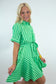 Kelly Green Striped Collared Button Up Dress