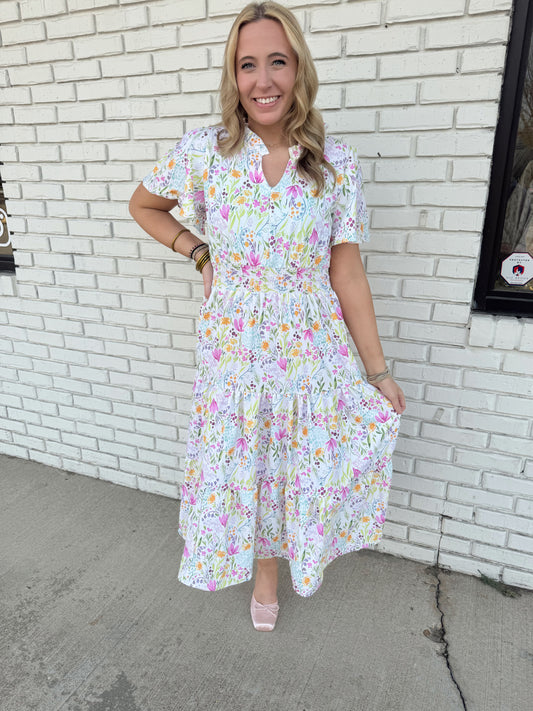 Mixed Garden Floral Maxi Dress