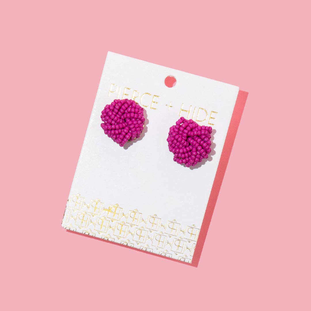 Beaded Knot Stud Earrings