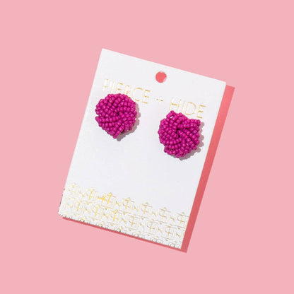 Beaded Knot Stud Earrings