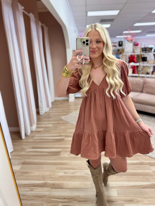 Linen Tie Back Dress