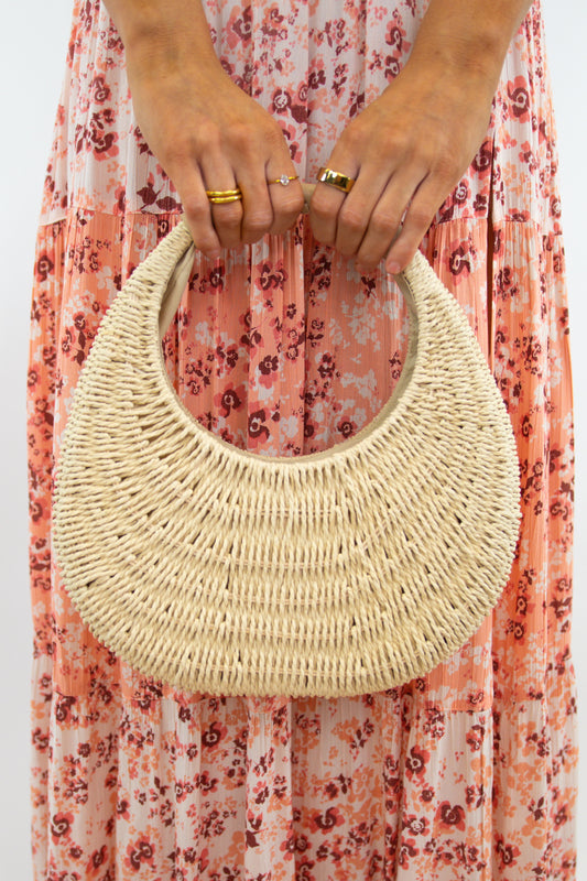 Natural Woven Straw Beach Bag