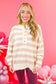 Stripe Oversized Button Sweater