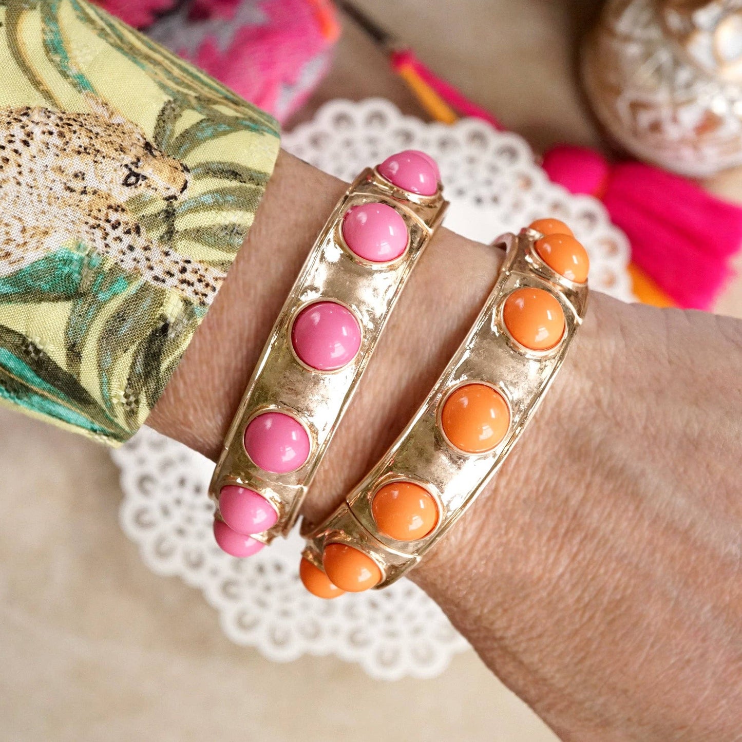 Eternity Statement Bangle Pink