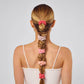 Ruched Satin Scrunchies 5pc Set - Assorted Cherry Blossom
