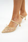 Gold Lace Detail Elegant Heel