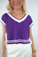 Purple V-Neck Bow Detail Sweater Vest