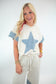 Ivory Mineral Wash Raw Hem Top