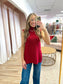 Crimson Highneck Sleeveless Sweater