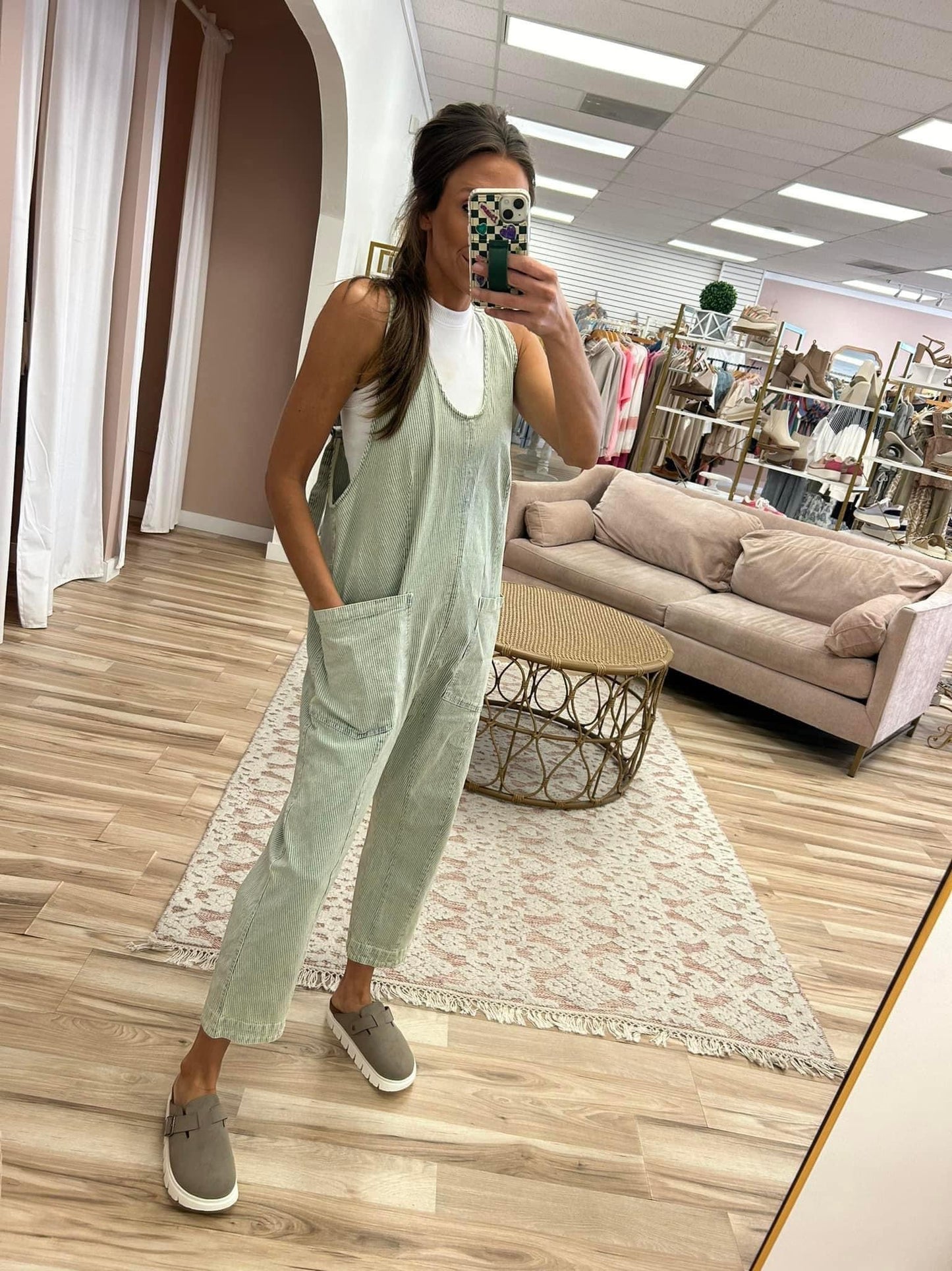 Blue Faded Stripe Jumpsuit