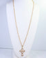 Pirie Pearl Cross Layered Necklace Gold: Default