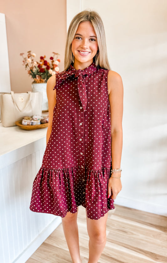 Merlot Dot Dress
