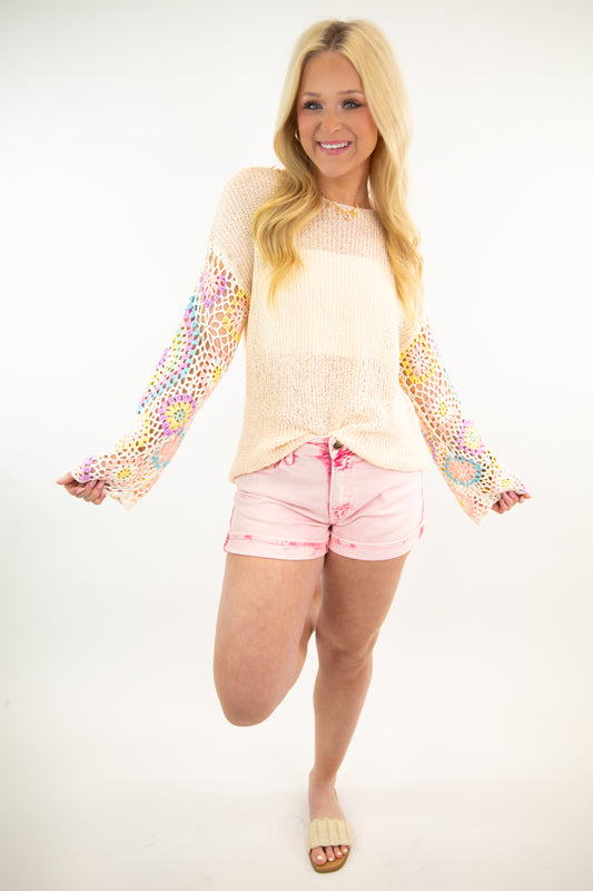 Granny Square Crochet Light Weight Sweater