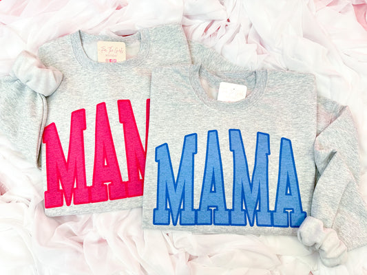 Varsity Mama Pullover- Hot Pink