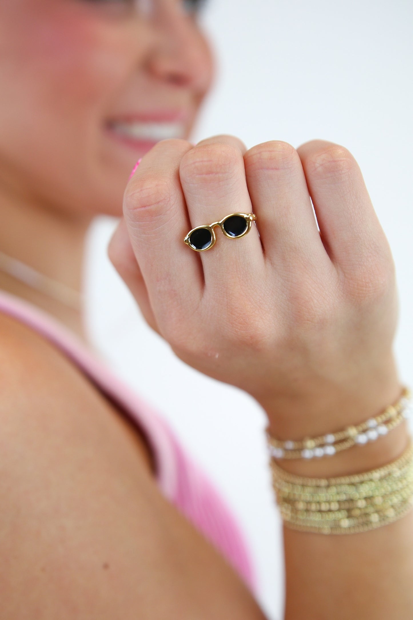 Dean  18K Gold Sunglasses Adjustable Ring