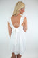 White Ruffle Tie Back Baby Doll Mini Dress