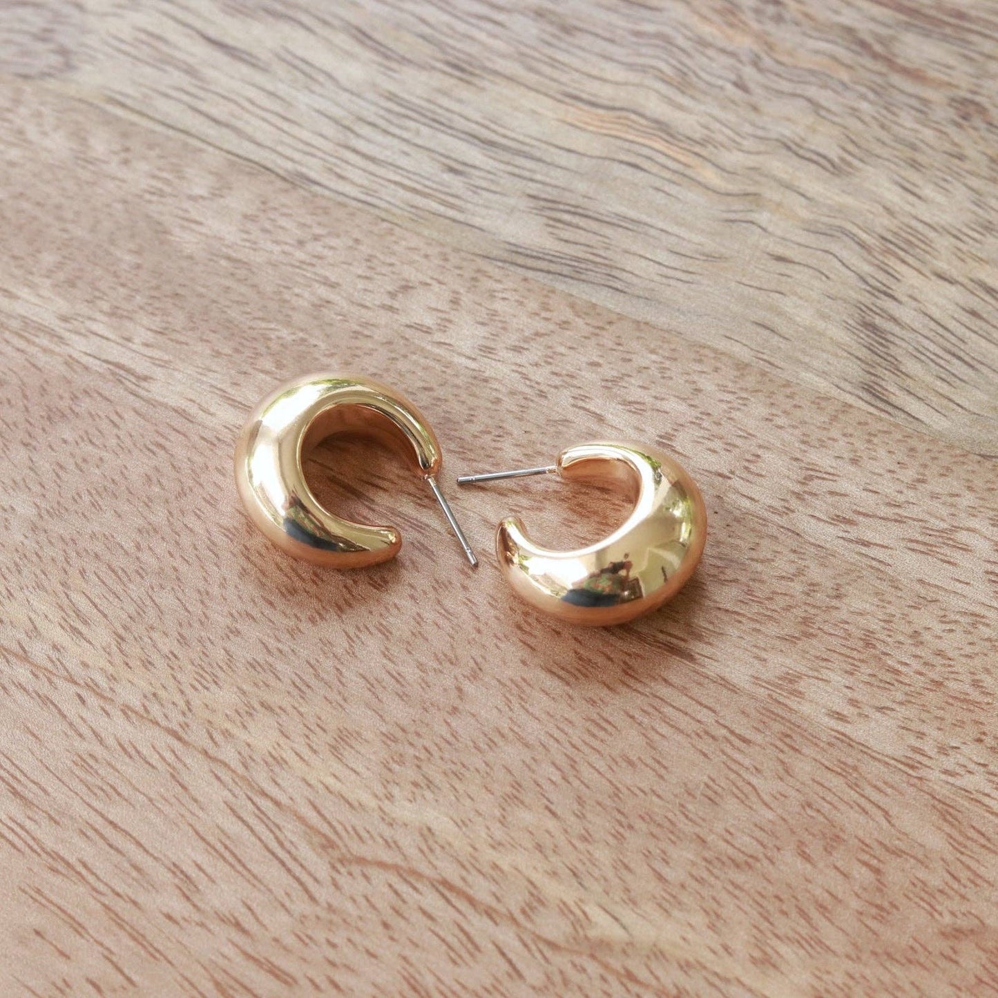 Gold Teardrop Hoop Earrings