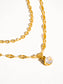 Cerise 18K Gold Non-Tarnish CZ Stone Stacked Necklace