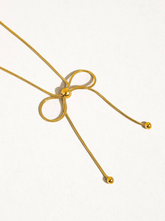 Wildrose 18K Non-Tarnish Bow Chain Necklace