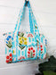 Aqua Garden Party Quilted Mini Duffle Bag