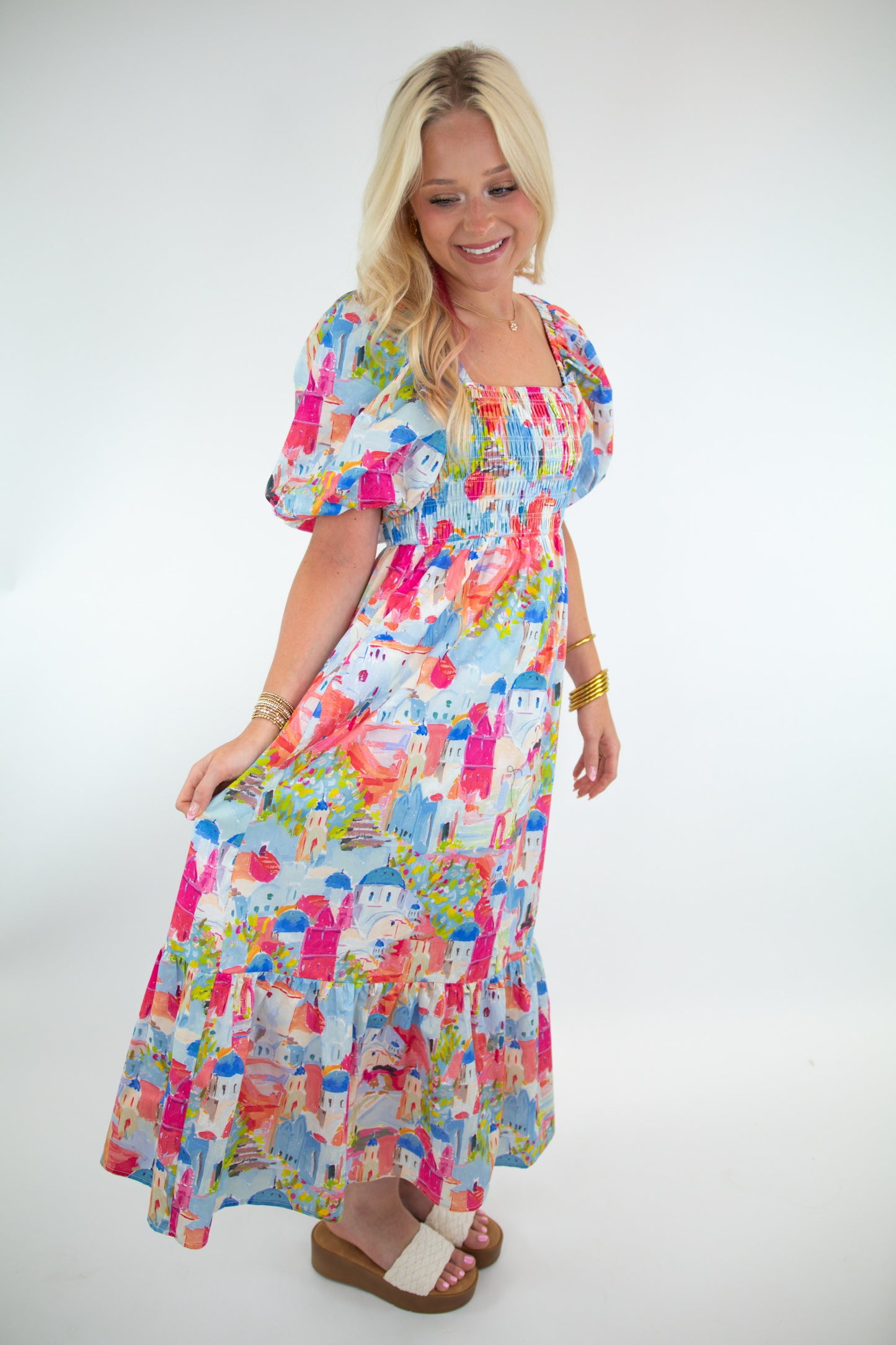 Mediterranean Coastline Vacay Dress