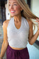 Halter Neck Ribbed Sweater Top