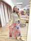 Orange Patchwork Printed Skirt